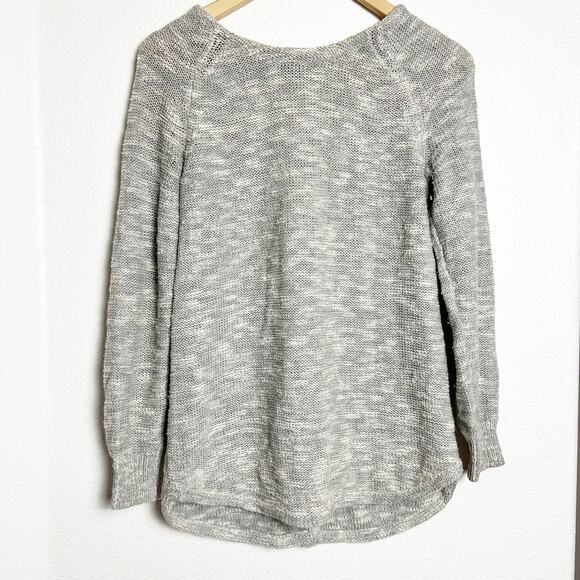 Anthropologie Sparrow Gray Cotton Linen Button Sweater Size XS - Picture 1 of 7
